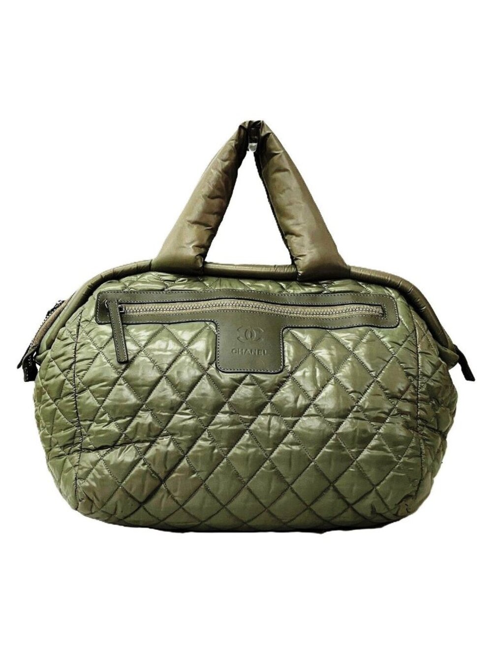 Chanel Coco Cocoon Boston Bag Nylon Leather
